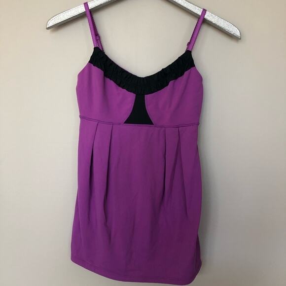 Lululemon Athletica Purple and Black Spaghetti Strap Tank Top Size 6 - Picture 5 of 7
